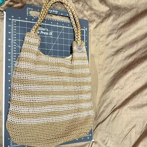 The Sak Crocheted Bag In Neutral Taupes beige cream sand